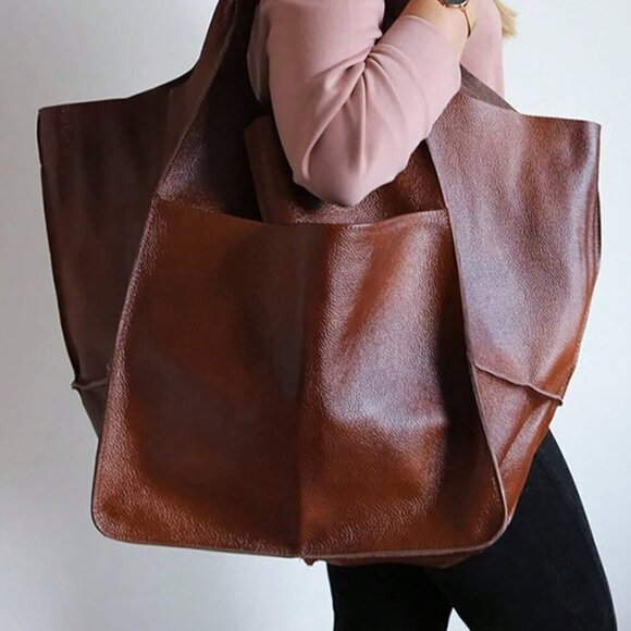 Handbags - Brown Casual Women's Vintage Retro Large Capacity Tote Bag
